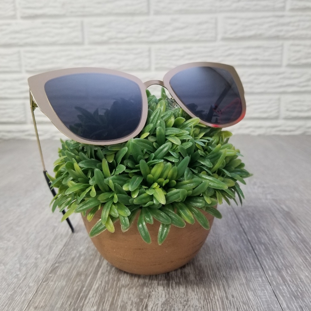 Gold Metal Cateye Sunglasses